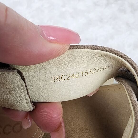 Ecco Slingback Sandals Tan Size 38 US 7/7.5 - Picture 7 of 12